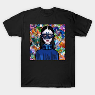 girl wearing butterfly mask T-Shirt